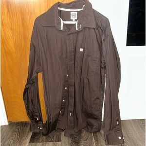 Brown Cinch Button Up